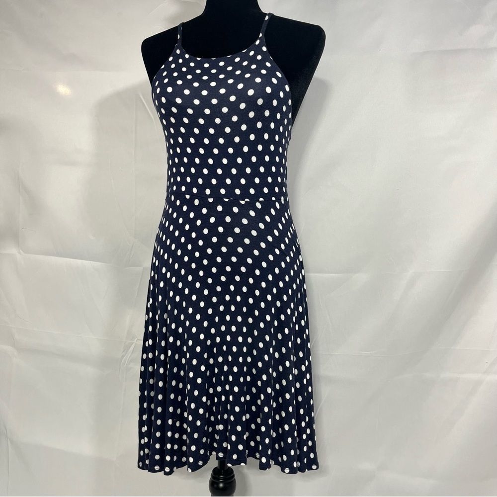 Blue Rain Polka Dot Navy & White Fit & Flare